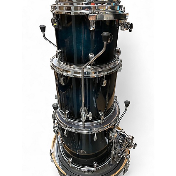 Used TAMA 6 Piece Silverstar Blue to Black Fade Drum Kit
