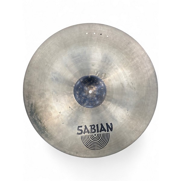 Used SABIAN 21in HH Raw Bell Dry Ride With 4 Rivet Holes Cymbal