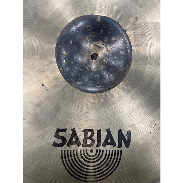 Used SABIAN 21in HH Raw Bell Dry Ride With 4 Rivet Holes Cymbal