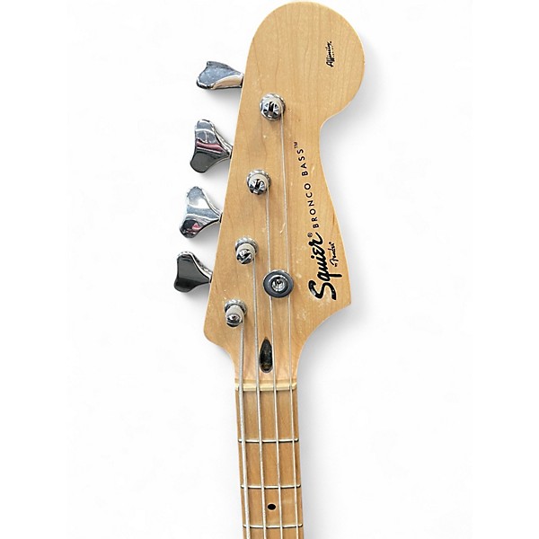 Used Squier Bronco Candy Apple Red Electric Bass Guitar