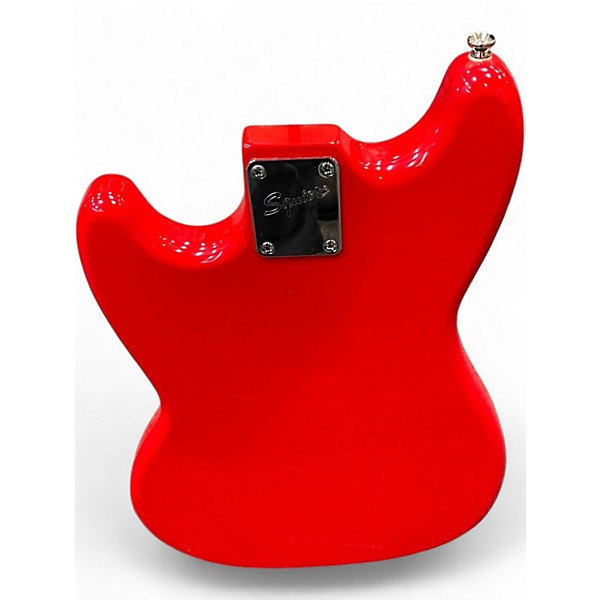 Used Squier Bronco Candy Apple Red Electric Bass Guitar