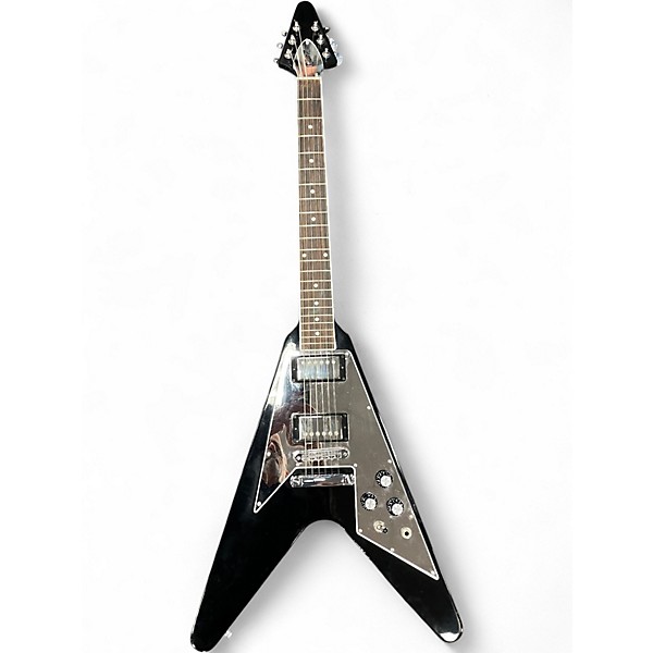 Used 2021 Gibson 70s Flying V Mirror Ebony Solid Body Electric Guitar
