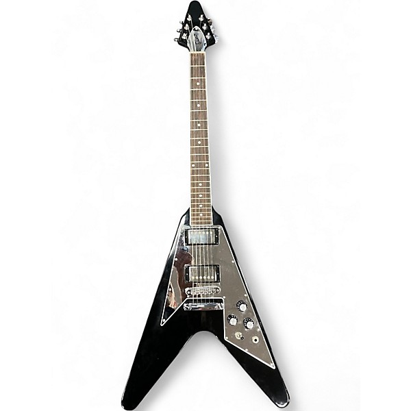 Used 2021 Gibson 70s Flying V Mirror Ebony Solid Body Electric Guitar