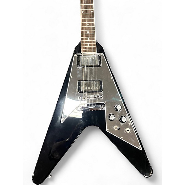 Used 2021 Gibson 70s Flying V Mirror Ebony Solid Body Electric Guitar