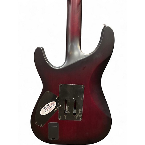 Used Schecter Guitar Research C1 Floyd Rose Platinum Crimson Burst Solid Body Electric Guitar