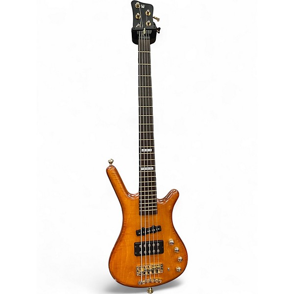 Used 2003 Warwick FNA Jazzman 5 String Amber Electric Bass Guitar