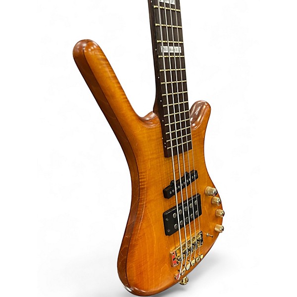 Used 2003 Warwick FNA Jazzman 5 String Amber Electric Bass Guitar