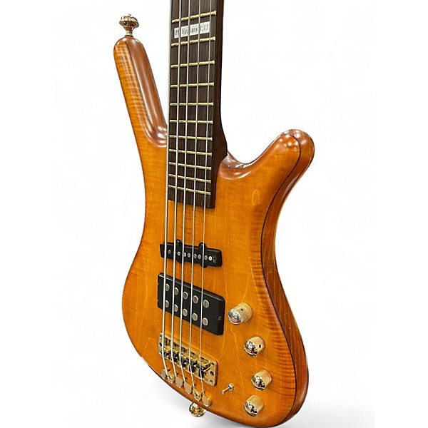 Used 2003 Warwick FNA Jazzman 5 String Amber Electric Bass Guitar