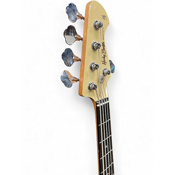 Used Harley Benton Deluxe Series Antique White Electric Bass Guitar