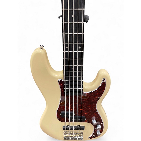 Used Harley Benton Deluxe Series Antique White Electric Bass Guitar