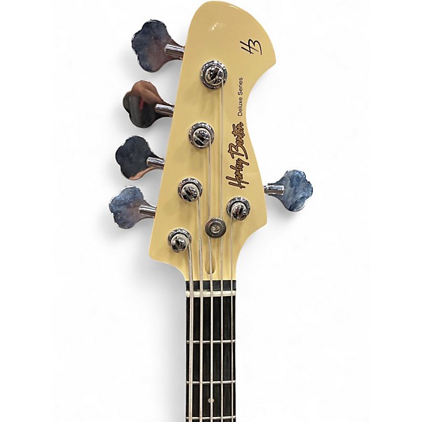 Used Harley Benton Deluxe Series Antique White Electric Bass Guitar