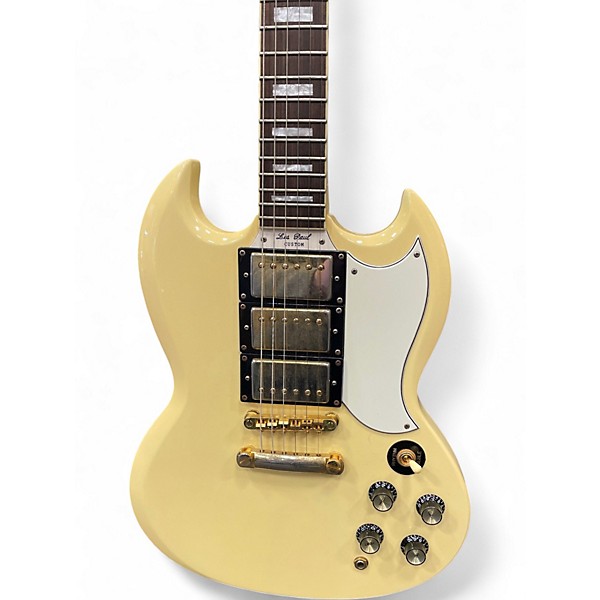 Used 2000s Epiphone G400 Les Paul (SG) Antique Ivory Solid Body Electric Guitar