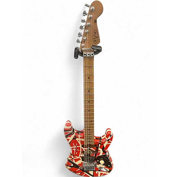 Used EVH FRANKENSTRAT RELIC RED AND WHITE Solid Body Electric Guitar