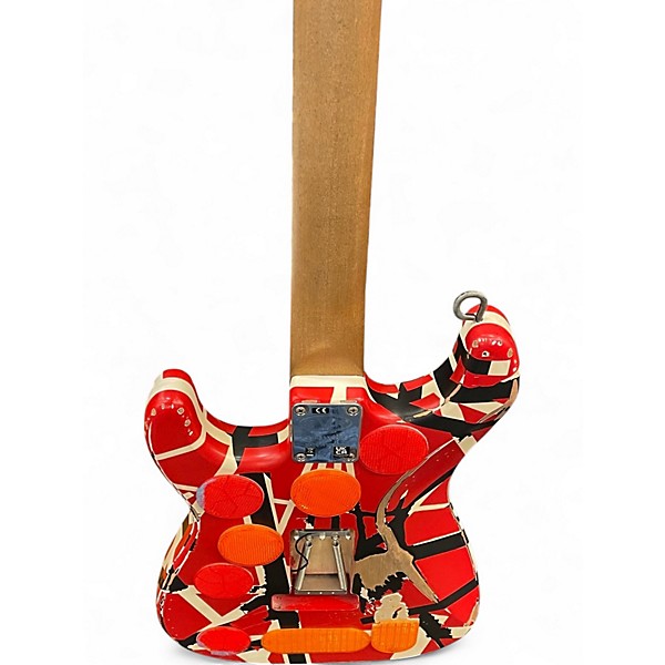 Used EVH FRANKENSTRAT RELIC RED AND WHITE Solid Body Electric Guitar