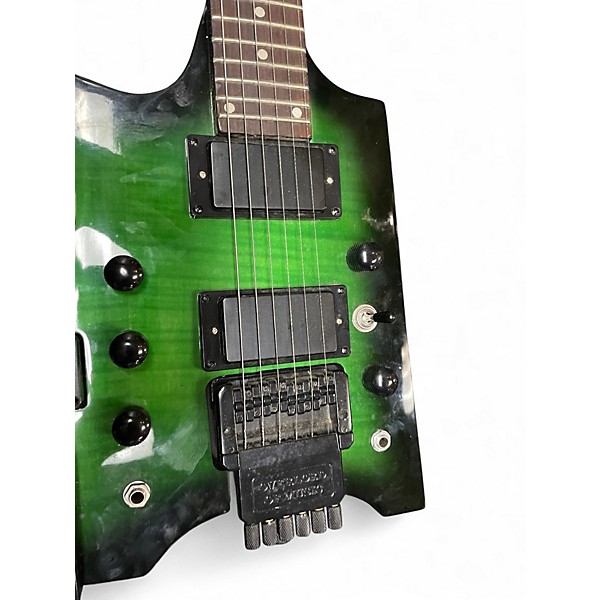 Used Unbranded Double Neck  Green Burst Electric Bass Guitar