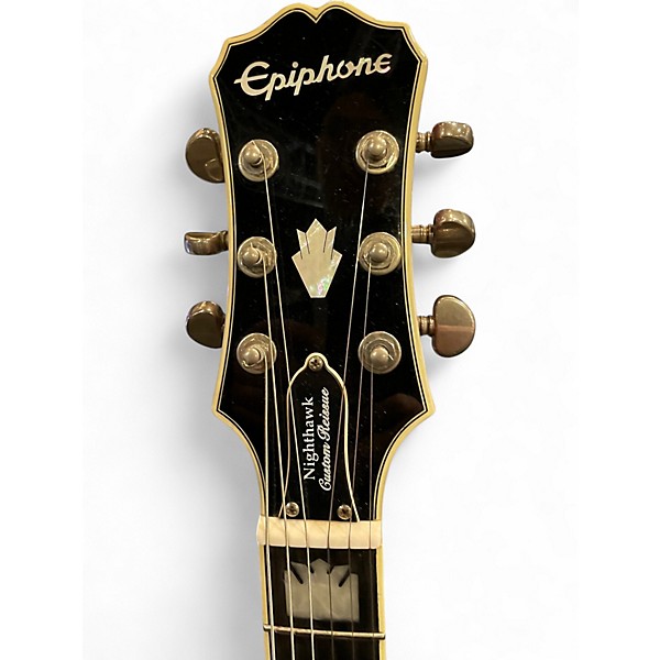 Used Epiphone Nighthawk Custom Reissue 2 Tone Sunburst Solid Body Electric Guitar