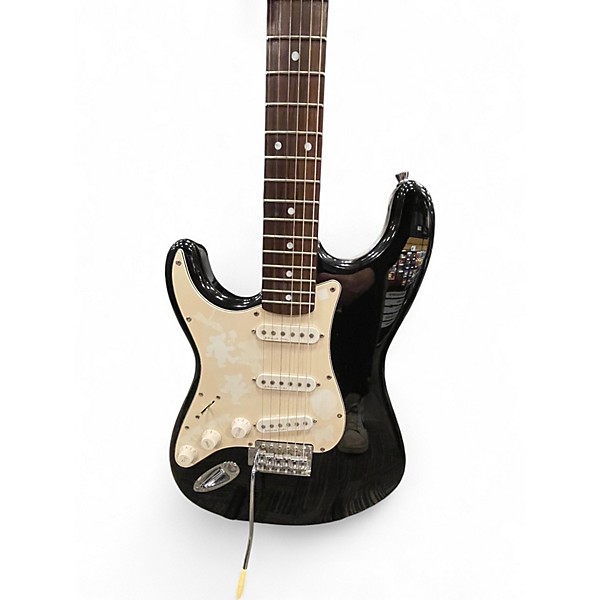Used Johnson Strat Style left handed Black Solid Body Electric Guitar