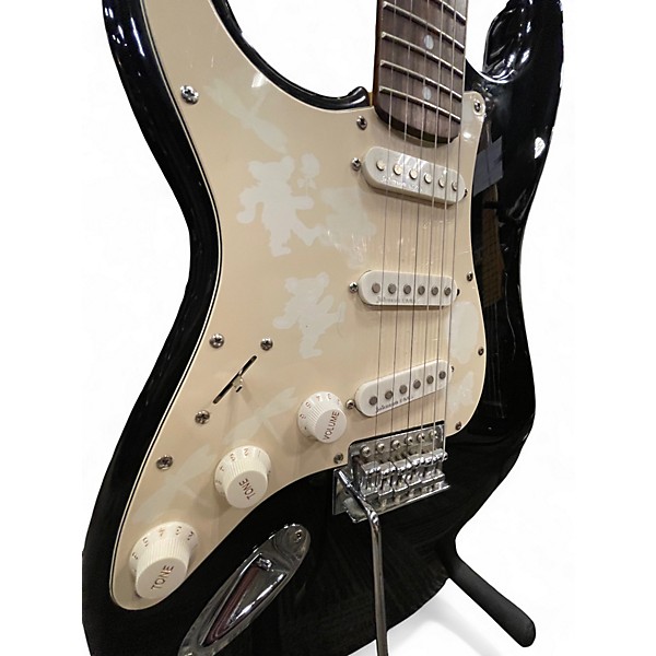 Used Johnson Strat Style left handed Black Solid Body Electric Guitar