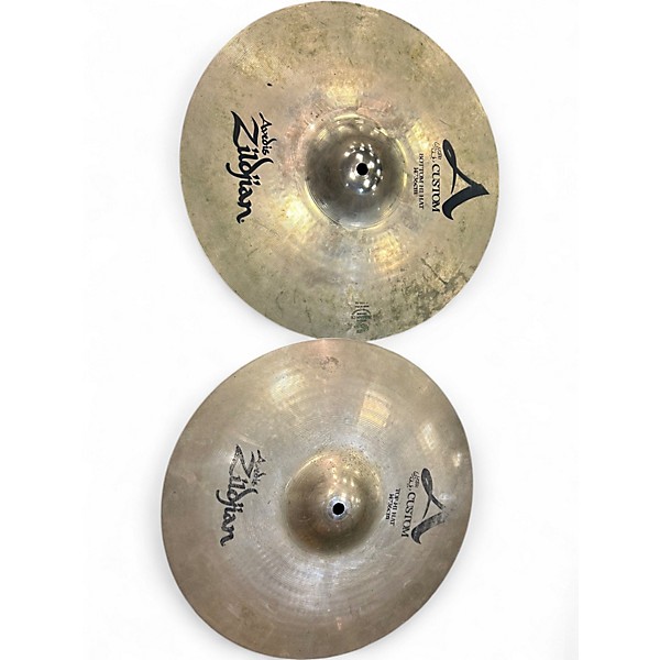 Used Zildjian 14in A Custom Hi Hat Pair Cymbal