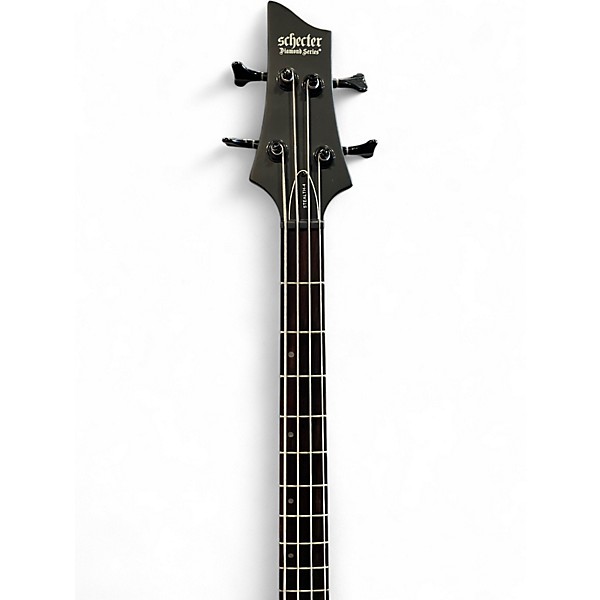 Used Schecter Guitar Research Stiletto Custom 4 String Black Electric Bass Guitar