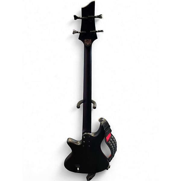 Used Schecter Guitar Research Stiletto Custom 4 String Black Electric Bass Guitar