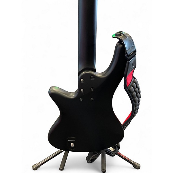 Used Schecter Guitar Research Stiletto Custom 4 String Black Electric Bass Guitar