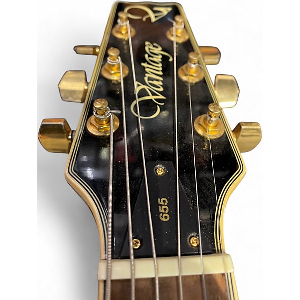 Vintage 1990s Vantage 655 Cherry Sunburst Hollow Body Electric Guitar