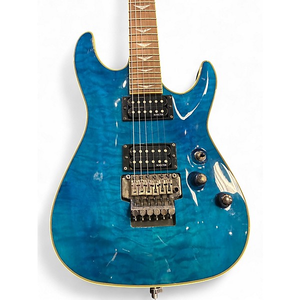 Used Schecter Guitar Research Omen Extreme 6 Trans Blue Solid Body Electric Guitar