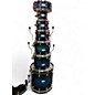 Used Mapex 7 Piece Saturn Series Blue to Black Fade Sparkle Drum Kit thumbnail