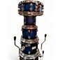 Used Mapex 7 Piece Saturn Series Blue to Black Fade Sparkle Drum Kit