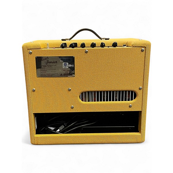 Used Fender Blues Junior Lacquered Tweed 15W 1x12 Jensen C12-N Tube Guitar Combo Amp