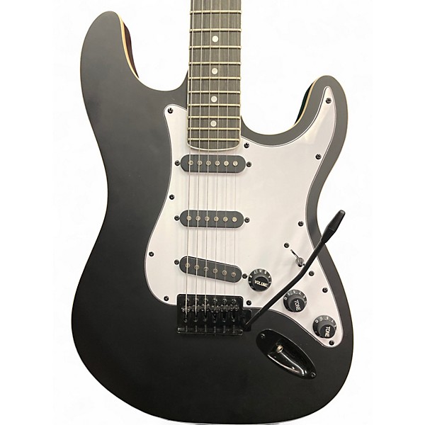 Used Bcp STRAT STYLE BLACK Solid Body Electric Guitar