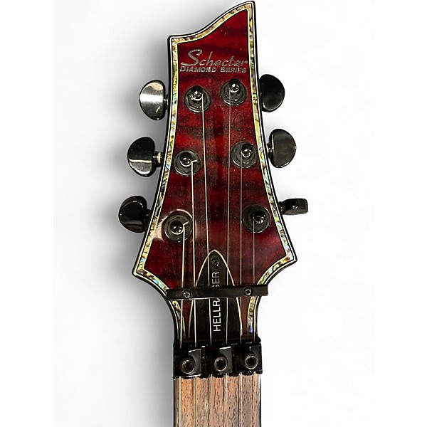 Used Schecter Guitar Research Hellraiser FR Black Cherry Solid Body Electric Guitar