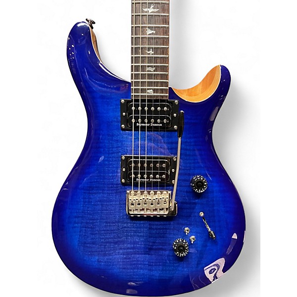 Used PRS SE Custom 24 Blue and Natural Solid Body Electric Guitar