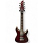 Used Schecter Guitar Research Demon 7 String Crimson Red Burst Solid Body Electric Guitar