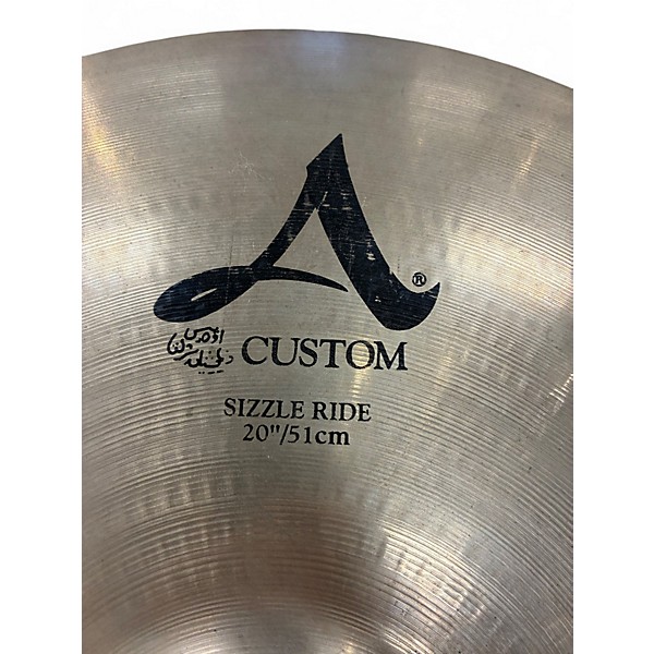 Used Zildjian 20in A Custom Sizzle Ride Cymbal