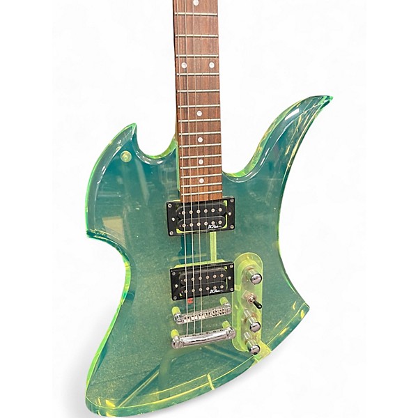 Used 1990s B.C. Rich Mockingbird Acrylic Green Acrylic Solid Body Electric Guitar