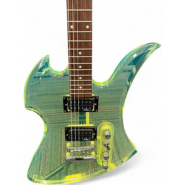 Used 1990s B.C. Rich Mockingbird Acrylic Green Acrylic Solid Body Electric Guitar