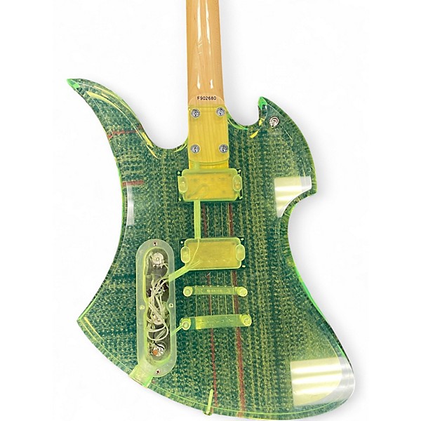 Used 1990s B.C. Rich Mockingbird Acrylic Green Acrylic Solid Body Electric Guitar