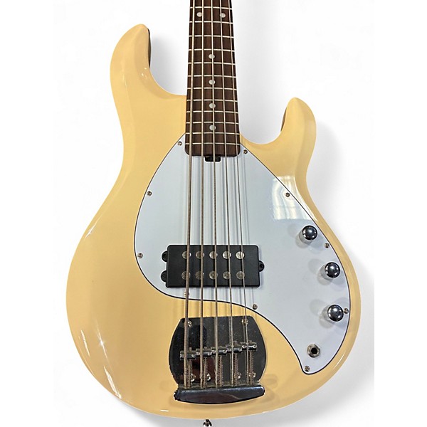 Used Sterling by Music Man sub sting ray 5 Antique White Electric Bass Guitar