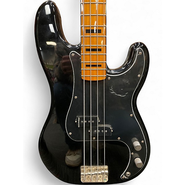 Used Squier Precision Bass Black Electric Bass Guitar