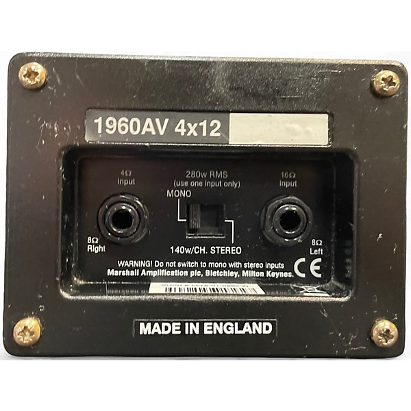 Used Marshall 1960AV 4x12 280W Stereo Slant Guitar Cabinet