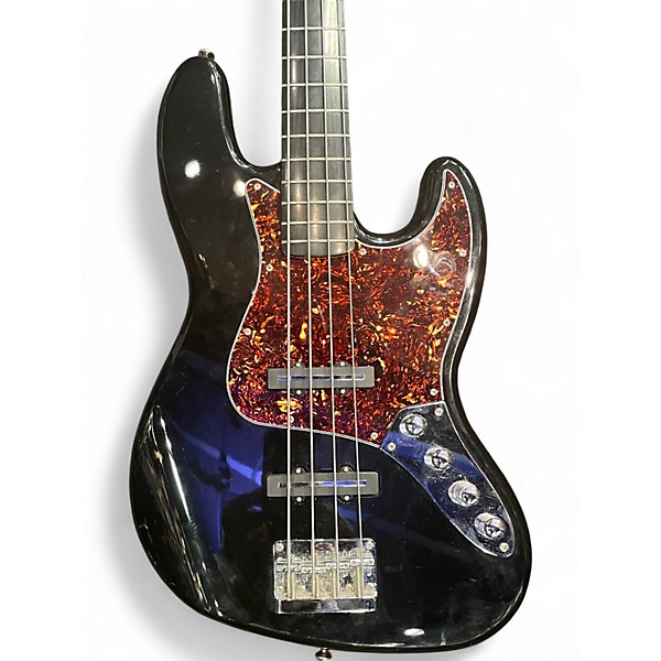 Used Squier Deluxe Jazz Bass Active Black Electric Bass Guitar