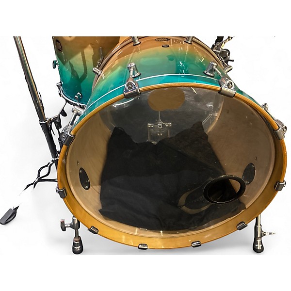 Used Drum Shop Usa 5 Piece North American Maple Aqua Fade Drum Kit