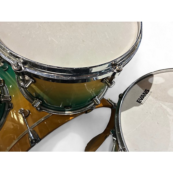 Used Drum Shop Usa 5 Piece North American Maple Aqua Fade Drum Kit