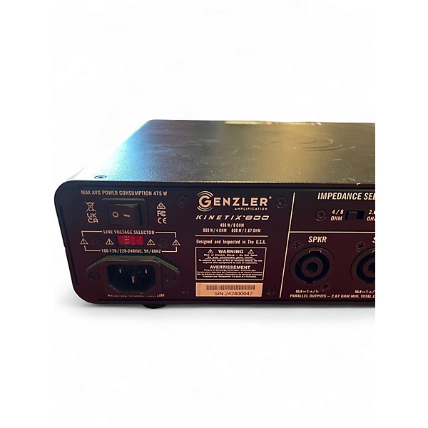 Used Genzler Amplification Kinetix 800 Tube Bass Amp Head