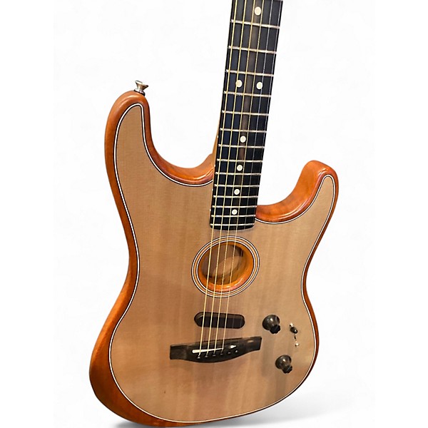 Used Fender American Acoustasonic Telecaster Natural Acoustic Electric Guitar