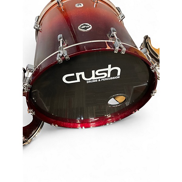 Used Crush Drums & Percussion 5 Piece Sublime E3 Maple Orange Sparkle Red Fade Drum Kit