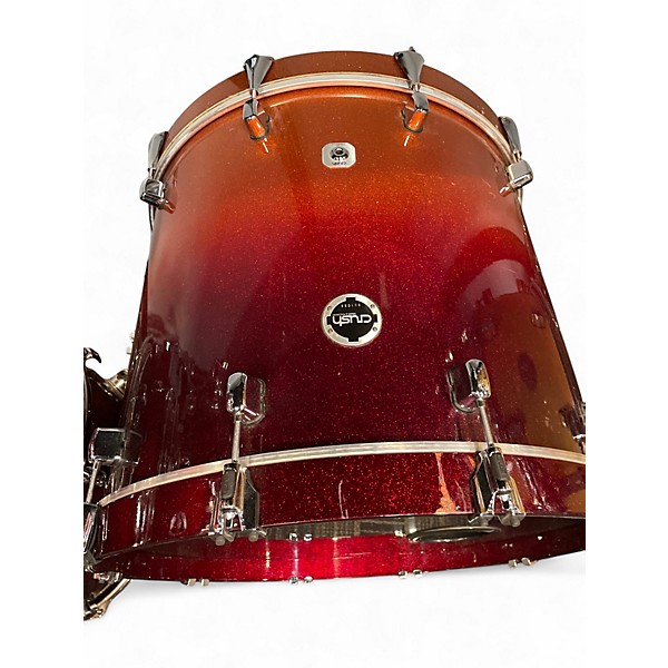 Used Crush Drums & Percussion 5 Piece Sublime E3 Maple Orange Sparkle Red Fade Drum Kit