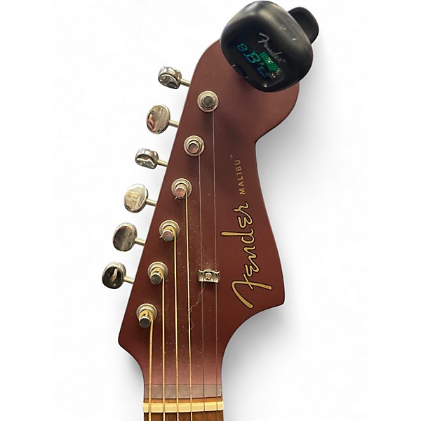 Used Fender Malibu CE Burgundy Acoustic Electric Guitar